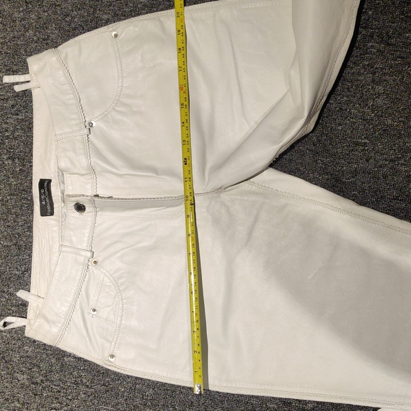 NWOT white 4/5/6 FashionConcept genuine leather pants size 8 - Picture 6 of 8